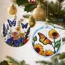 Sunflower Butterfly Ornament, Christmas Ornaments: Christmas Tree Decorations, Holiday Decor, Stocking Stuffers, Gift Ideas, Xmas Gift, Butterfly Lover Gifts & Gifts for Women