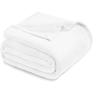 Exclusivo Mezcla Fleece Blanket Twin Size for Bed, Super Soft and Warm, All Season Use, Cozy, Plush, Lightweight, 60x80 Inches Pure White