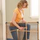 Safety 1st Bamboo Baby Gate for Doorways, No Drill Easy Install, Dog Gates, Fits 28"-42", 24" High, Bamboo and Black