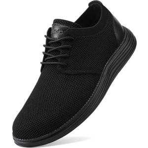 VILOCY Men's Fashion Dress Sneakers Casual Walking Shoes Business Oxfords Comfortable Breathable Lightweight Tennis (11, All Black)