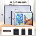 JoyCat Art Portfolio Binder Fits 12"x18" for Diamond Art Painting, 40 Pockets Slevees Protectors Art Folder with Clear View Pages, 80 Sheets Presentation Binder for Artists and Students (Black)