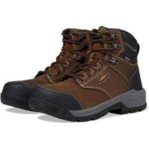 KEEN Utility Women's Evanston 6" Composite Toe Waterproof Leather Durable Construction Work Boots, Bison/Black, 10 W