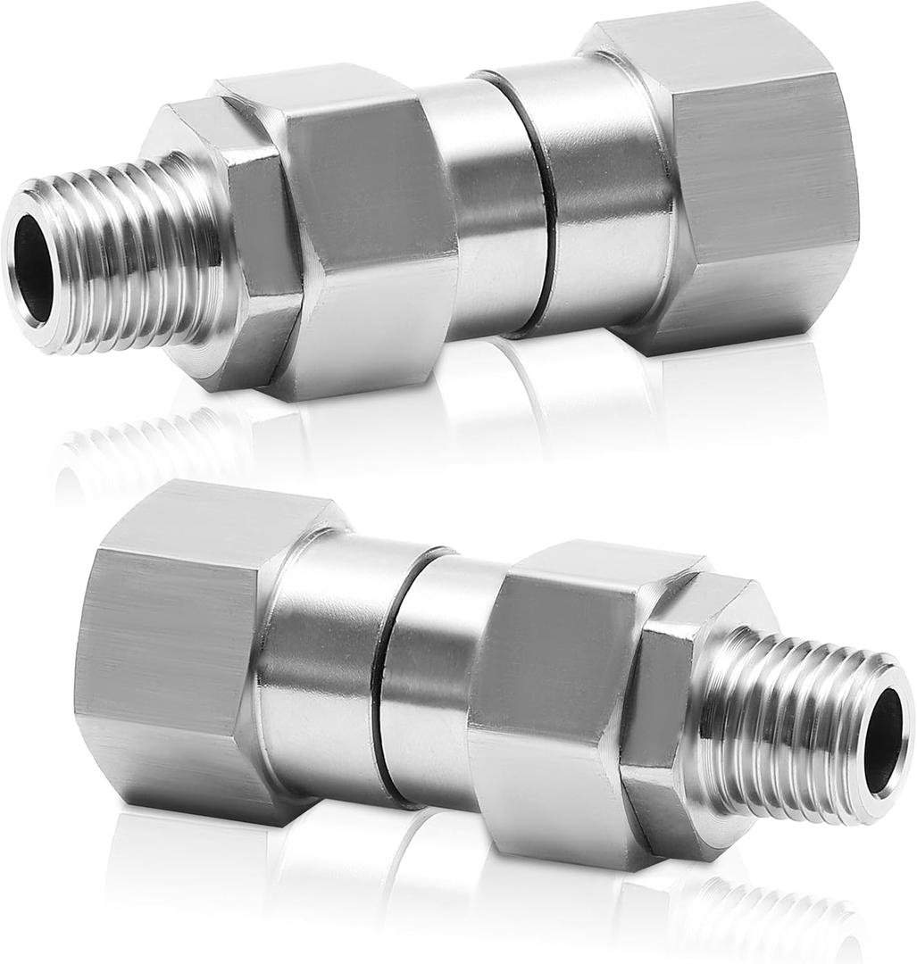 M MINGLE 1/ 4” NPT Pressure Washer Swivel Fitting, Anti-Twist 1/ 4” Male to Female Adapter, 360° Kink-Free Swivel Connector for Gun and Hose, 4000 PSI, 2 Pcs