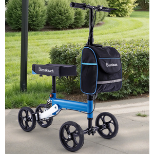 Knee Scooter Steerable Knee Walker Deluxe Medical Scooter for Foot Injuries Adult Compact Crutches Blue