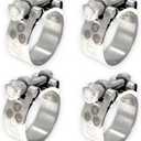 TT Heavy Duty Hose Clamps, 304 Stainless Steel T-Bolt Clamp, Adjustable Range 36-39 mm, Solid T-nuts and Wide Band for 1.5 inch Exhaust Clamp(1.42-1.54 inch, 4 Pack)