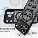 Bonoma Mganetic for iPhone 17 Pro Case [Compatible with MagSafe] Cute Ribbon Bow Pattern for Women Girls Soft TPU Bumper Translucent Matte Slim Shockproof Phone Case-Black
