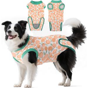 HeavenEye Dog Surgery Recovery Suit Onesies-Soft Cone Alternative for Female & Male Dogs, Post-Op Protective Wear, Stop Licking, Comfy Body Suit for Spay/Neuter After Surgery (Orange, 2XL)