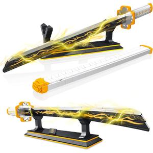 TOY PLAYER Demon Sword Toy Building Set, Agatsuma Zenitsu Sword with Scabbard and Stand-Compatible with Lego Sets for Adult, Gift for Anime Fans (956 Pcs)