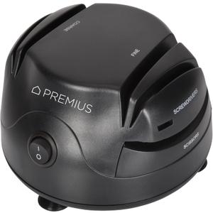 3-In-1 ELECTRIC KNIFE SHARPENER SYSTEM by PREMIUS, Great for Kitchen and Sport Knives, Scissors, Screwdrivers, 2-Stage Sharpening System Appliance, Compact Quick, Easy Design, Retractable Cord, Black