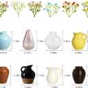 8Pcs Mini Vase Magnets for Fridge - 3D Plant Ceramic Vase Magnets with Flowers, Tiny Cute Magnetic Vases for Refrigerator Kitchen Locker Office Decoration