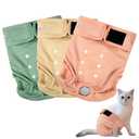 Tuiskusa Cat Diapers, Reusable Cat Diapers with Good Absorbency, Washable Diapers for Kittens & Cats, Secure Fit (3 Pack) Medium