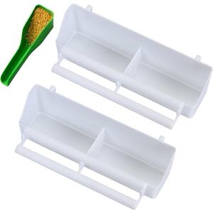 2 Pack Bird Water Dispenser for Cage, Hanging Bird Waterer Food Feeder with 1 Feeder Accessories