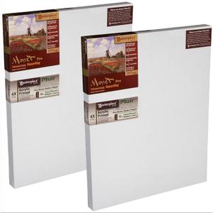 MASTERPIECE Z1MA-2556 Monet Pro 1.5" Deep Muir Belgian Linen 12.0 oz Acrylic Primed Stretched Canvas 25" x 56" White