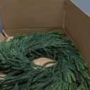 24inch Christmas Wreath 2 Pack, Norfolk Pine Wreath for Front Door, 24 Inch Xmas Village Wreath Holiday Decor Christmas Decorations for Home Wall Window Indoor Outdoor Outside Winter