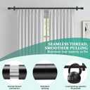 Curtain Rods for Windows 32 to 72 Inches, Adjustable 1 Inch Black Curtain Rod for Outdoor Indoor, Modern Heavy Duty Drapery Rod, Room Divider, All Metal, Easy Install