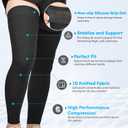 KEKING Full Leg Compression Sleeves, Unisex, Thigh High Compression Stocking 20-30mmHg Graduated Support for Thigh Calf Knee, Running, Basketball, Reduce Varicose Veins and Swelling, All Black S