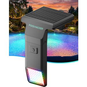 Solar Pool Lights for Inground & Above Ground Pool, 10-Color 4-Mode LED Pool Lights, Underwater Swimming Pool Lights with Timer, Submersible Pool Lights with Remote, Waterproof Design (Black, 1 Pack)