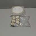 Small Wood Risers for Decor, Round Wooden Display Risers Candle Plates and Trays, Farmhouse Candle Trays Home Decor, Pedestal Stand for Mini Cake, Mug Display Decorative, Table Centerpiece, White (Set of 2)