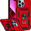 iPhone 13 Pro Case with Camera Cover & Kickstand, Slide Lens Protection + 360 Rotate Ring Stand, Impact-Resistant, Shockproof, Protective Bumper,Cases for iPhone 13 Pro 6.1 inch Red