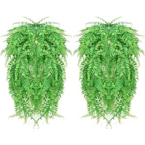 Musdoney Artificial Plants Boston Ferns Fake Vines Hanging Ivy Decor Plastic Greenery for Wall Indoor Outdoor Hanging Baskets Wedding Garland Decor