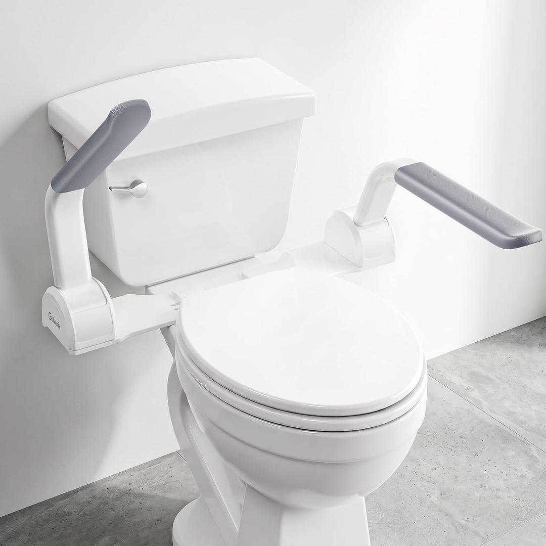 Gray Toilet Safety Rails, Assist Seat Handles for Seniors
Adjustable Safety Frame with Arms, Easy Installation, Sturdy Grab Bar Support for Elderly, Mobility-Limited