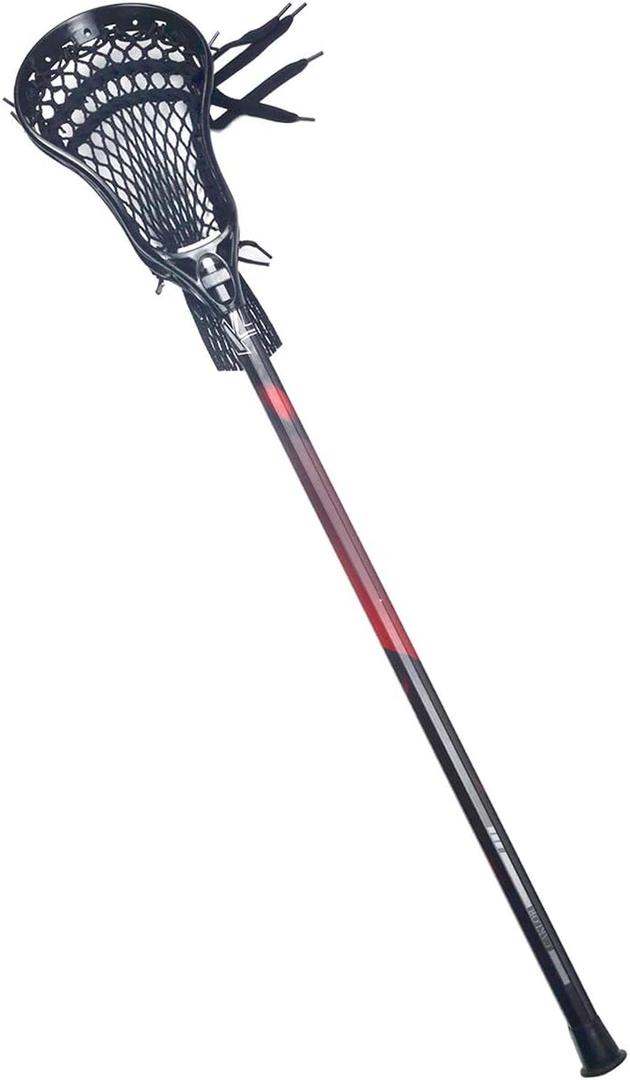 Lacrosse Complete Junior Stick with Shaft & Head,Red/Black Lacrosse Complete Junior Stick with Shaft & Head,Red/Black