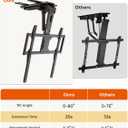 Motorized Ceiling TV Mount with Remote for 37-75‘’ TVs, Flip Down, Black