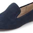 Womens Soft Minimal Loafer, 10½, Navy Faux Suede