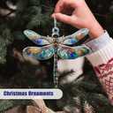 2 x Dragonfly Suncatcher Stained Glass Effect - Window Hanging Suncatcher, Birthday Gifts for Women, Dragonfly Decor, Christmas Tree Decorations & Suncatchers for Windows Hanging