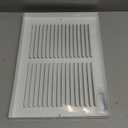 12x8 Return Air Vent Cover Grille for Baseboard Duct Opening - 7/8" Margin Turnback Flush Fit Vent Cover Air Grill by HVAC - White - Overall Size: 13.75" x 9.75"