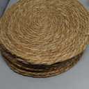 Round Woven Placemats 12 inch Set of 10 - Boho Rattan Placemats Natural Water Hyacinth Placemat, Farmhouse Weave Place Mats, Rustic Braided Wicker Table Mats for Dining Table,Home,Wedding