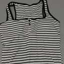 SUUKSESS Women Built in Bra Sexy Ribbed Square Neck Tank Tops Summer Cotton Sleeveless Crop Going Out Cami (Large, Black Striped)