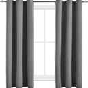Blackout Curtains for Bedroom Thermal Insulated Light Blocking Room Darkening Curtains Solid Grommet Window Drapes for Living Room, Set of 2 Curtain Panels 42 W x 63 L inch Long Dark Gray