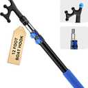 Telescoping Boat Hook for Docking, Non-Slip Rubber Tip, 3-Stage Anodized Aluminum Pole, Floating, Lightweight & Durable, Scratch-Resistant & Rustproof, 3/4" Threaded End for Push Pull Boating