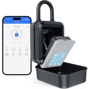 Smart Key Lock Box with Code Bluetooth & PIN Unlock, APP Controlled Padlock Digital Lockbox for Keys Indoor & Outdoor Door Knob & Handle, Generate eKeys and Remote Passcodes for Rentals, Realtors