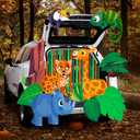 JOYIN Halloween Trunk or Treat Decorations Kit Jungle Theme with Rhinoceros, Giraffe, Parrot, Chameleon, Cheetah, etc Zoo Animal Car Decorations Kit for Outdoor SUV Garage Archway Door House