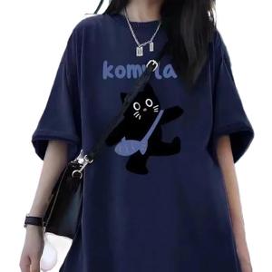 Women Vintage Oversized T-Shirt Y2K Cat Graphic Harajuku Tee Tops Summer Emo Grunge Streetwear Preppy Gothtic Clothes (XXXL)