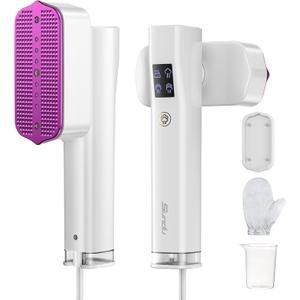 Steamer Iron for Clothes, Portable 2 In 1 Travel Handheld Garment Steamer,20 Minutes of Continuous Steam,100ml Water Tank,Steamer Ironing Gloves,1000W Light Steam Iron for Travel and Home (White)