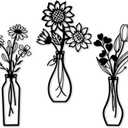 Mcdagogn 3 Pieces Metal Flowers Wall Arts - Rustic Farmhouse Wall Decor, Minimalist Black and White Wall Decor for Living room Bathroom Bedroom Dining Room Kitchen Office - Housewarming Gifts