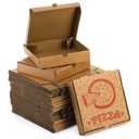 ZEAYEA 40 Pack Small Pizza Boxes, 7.3" L x 7.3" W x 1.6" H Cardboard Food Delivery Boxes, Kraft Take Out Food Containers, Takeaway Packaging Boxes for Pizza, Cookies, Cake, Party Favors, Wedding