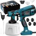 Paint Sprayer 1000W High Power Electric Spray Paint Gun with Adjustable Spray Width Knob,1400ML Container,4 Nozzles & 3 Patterns,Easy to Clean for Furniture Cabinets House Painting Blue