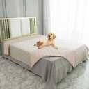 Ameritex Waterproof Dog Bed Cover Pet Blanket for Furniture Bed Couch Sofa Reversible (82x120 Inch (Pack of 1), Cream+babypink)