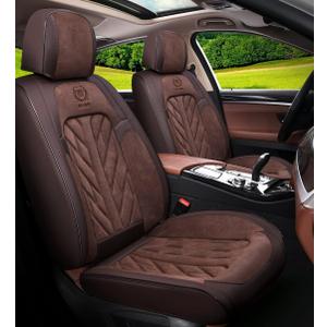 MM01 Seat Covers 5-Seater Full Set Suitable for Most Cars,Cars,SUV, Pickup Ttrucks, Airbags CompatibleCar Seat Cushion Protectors (Brown)