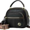 Vintage Crossbody Bag for Women Multifunctional Tote with Compartment Adjustable Wide Shoulder Strap Classic Saddle Bag Purse
