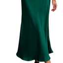 BTFBM 2025 Women Summer Spring Long Satin Skirt Silk Elegant High Waist Cocktail Party Wedding Flowy A-Line Midi Skirts (Medium)
