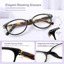 EASY READ 2 Pairs High Magnification Power Reading Glasses for Women,Stylish Lightweight Readers for Women with Spring Hinge (Black/Red)