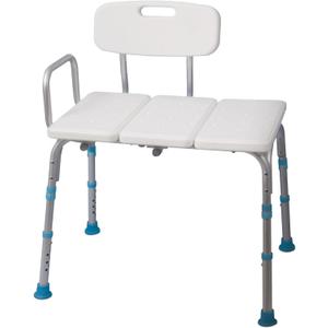 Aquasense Adjustable Bath and Shower Transfer Bench with Reversible Backrest