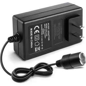 110V AC to DC 12V Converter 3A 36W, Cigarette Lighter Adapter to Wall Plug 110240V, Home Car Power Supply Adapter for Car Fan and Low-Power Devices (Not for Vacuum Cleaner, Air Pump, Inflator)