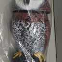 Owlsome Solar Red Owl with Flashing Eyes, Rotating Head, Hooting, Motion Detector and Silent Mode, Plastic Owl Garden Sculpture, Garden Decoration