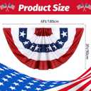 3x6Ft American Patriotic Bunting Flags Outdoor, Patriotic 4th of July Decor, USA Pleated Fan Flags, Red White and Blue Memorial Day Decorations for Outside (3PCS)
